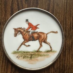 CYRIL GORAINOFF Abercrombie and Fitch Horse Milk Coaster Hand Painted & Signed